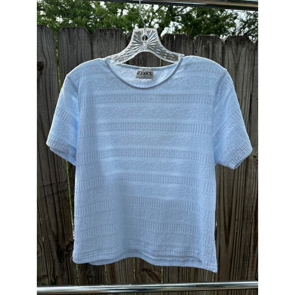Light Blue Textured Short-Sleeve Button-Down Shirt